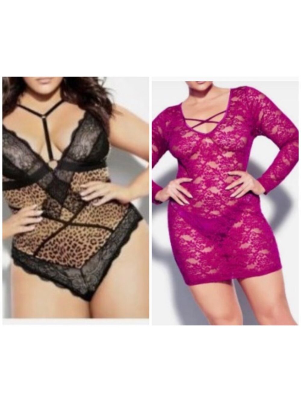 2X City Chic Fox & Royal Plus Size Lingerie Chemise Teddy NEW Sz 16